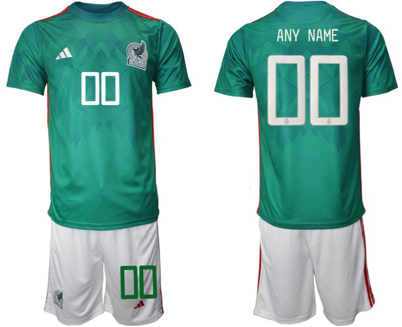 Men 2022 World Cup National Team Mexico home green customized Soccer Jersey->spain jersey->Soccer Country Jersey